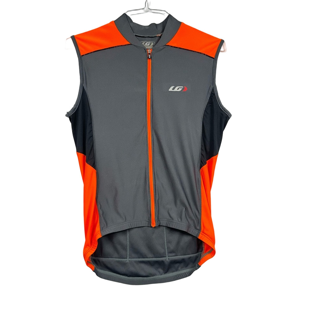 Garneau Men’s Cycling Jersey Orange and Gray Full Zip Size Medium